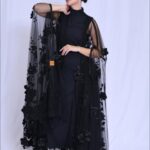 Luxurious occasion and bridal abaya with an elegant design.