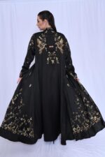 Special occasion abaya made of French shantung, featuring exquisite beadwork and embroidery. - Image 3