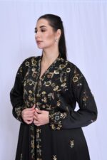 Special occasion abaya made of French shantung, featuring exquisite beadwork and embroidery. - Image 4